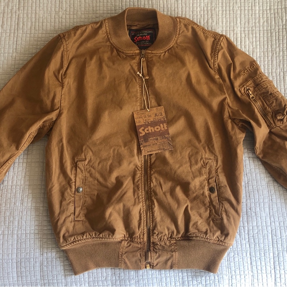Schott NYC Tan Bomber Jacket - Picture 7 of 9